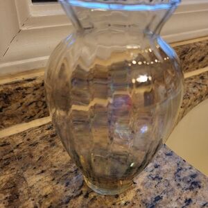 Elegant Iredescent Smokey Glass Vase